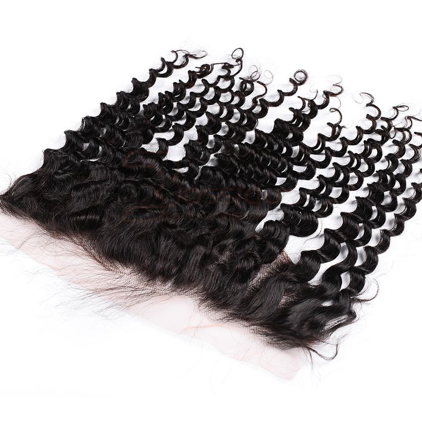 13x4 Black Line Deep Wave Lace Frontal