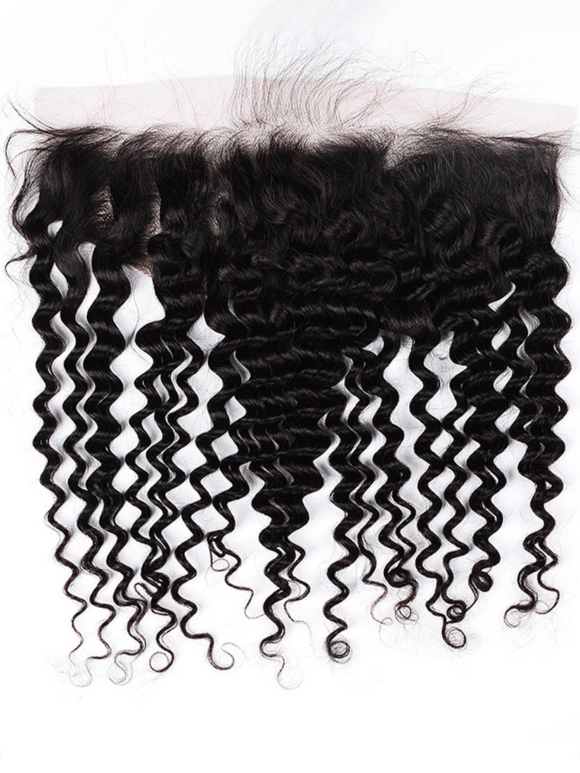 13x4 Black Line French Curly Lace Frontal