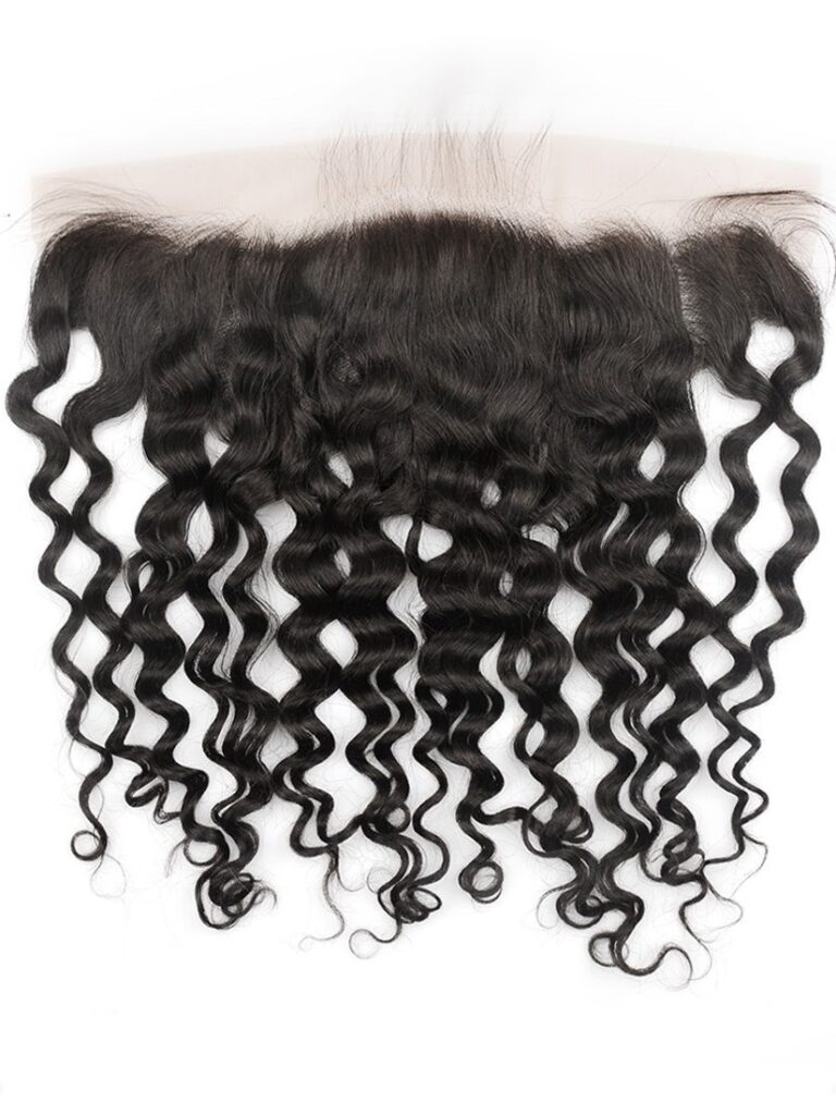 13x4 Black Line French Curly Lace Frontal