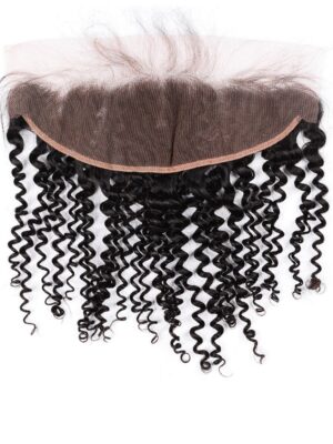 Black Line Kinky Curly Lace Frontal with brown lace
