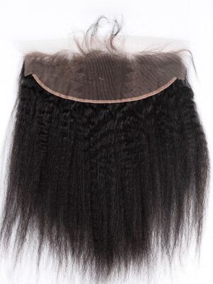 Black Line Kinky Straight Lace Frontal with transparent lace
