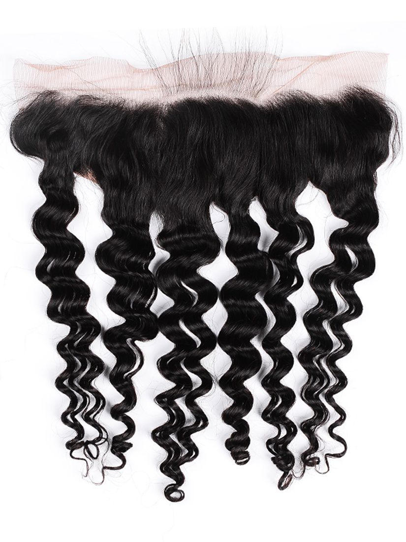 13x4 Black Line Loose Deep Wave Lace Frontal