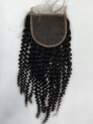 Raw 4x4 and 5x5 kinky curly lace closure