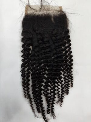 Raw 4x4 and 5x5 kinky curly lace closure