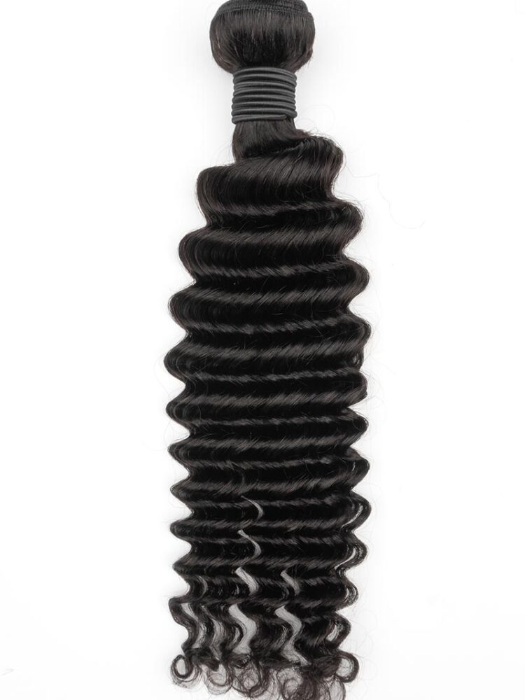 Single bundle of deep wave human hair.