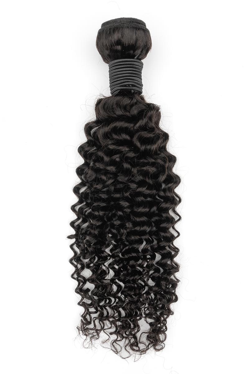 Single bundle of kinky curly human hair.