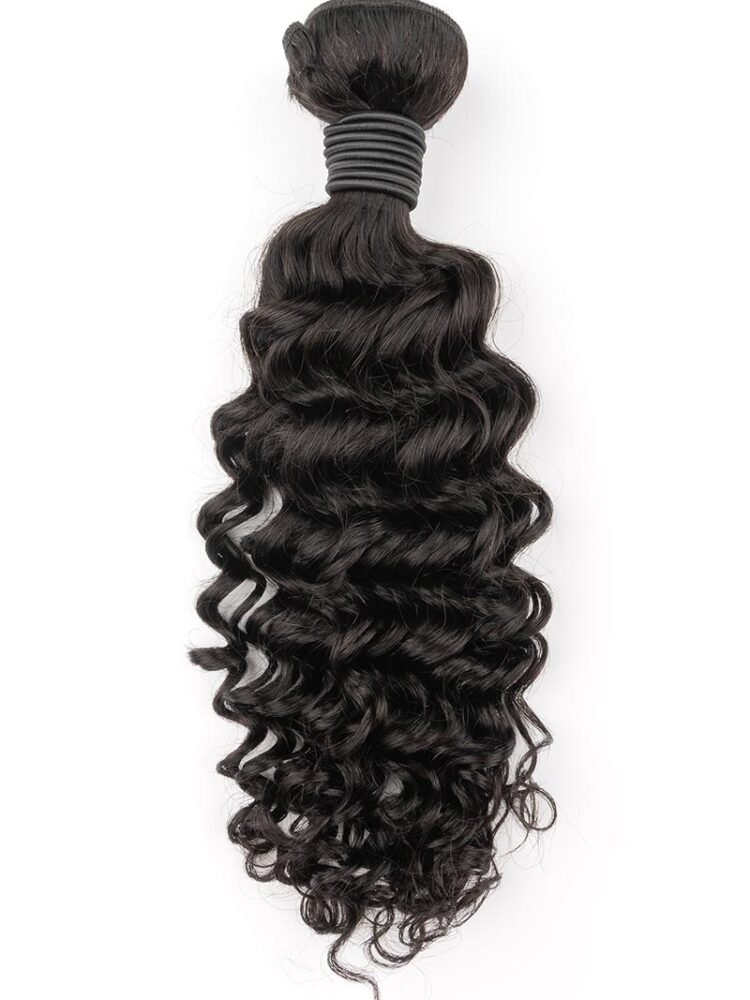 One French Curly Hair bundle in studio lighting.