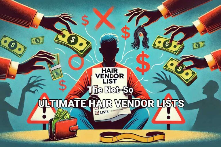 'The Not-So-Ultimate Hair Vendor Lists' article, showcasing misleading and unreliable vendor lists.