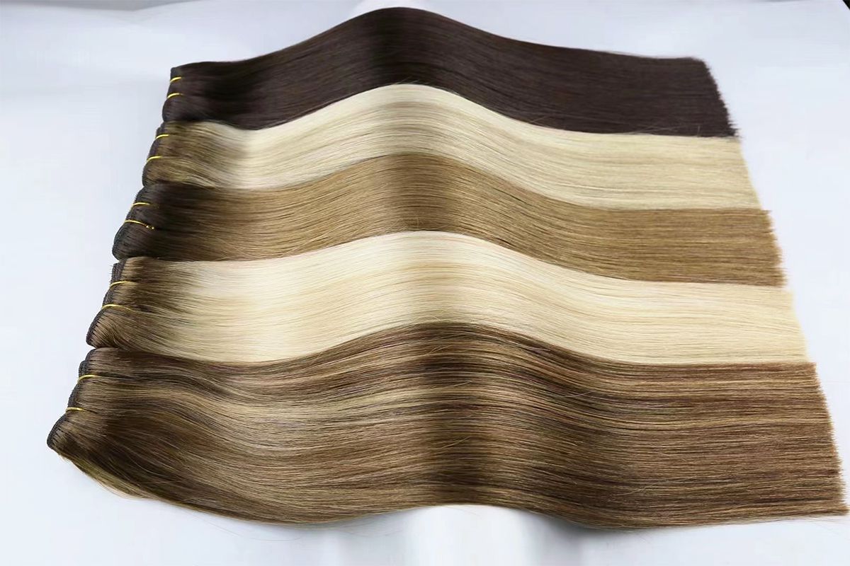 Double drawn machine weft