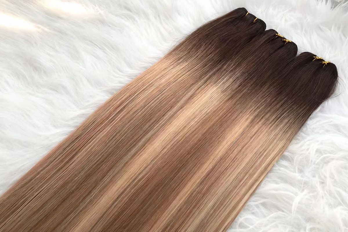 Double drawn machine weft