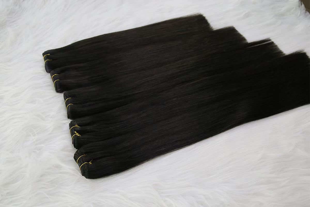 Double drawn machine weft