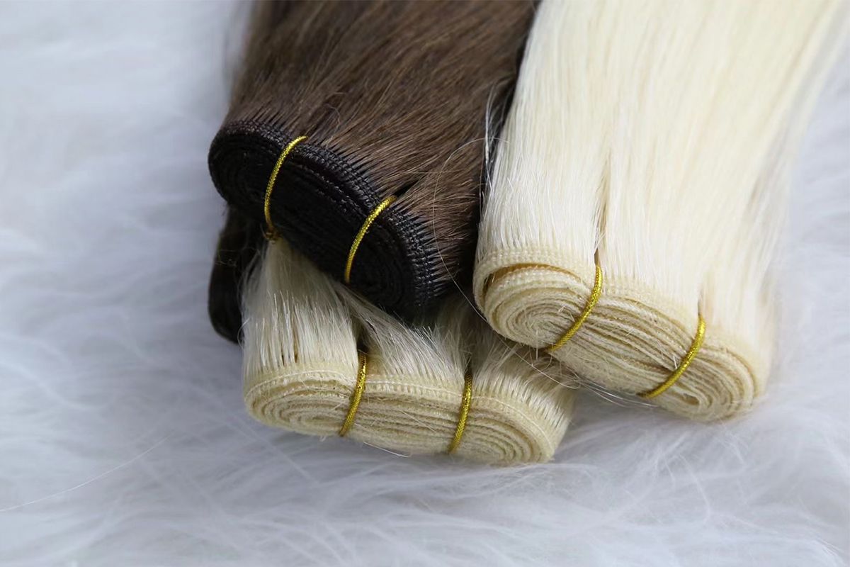 Double drawn machine weft