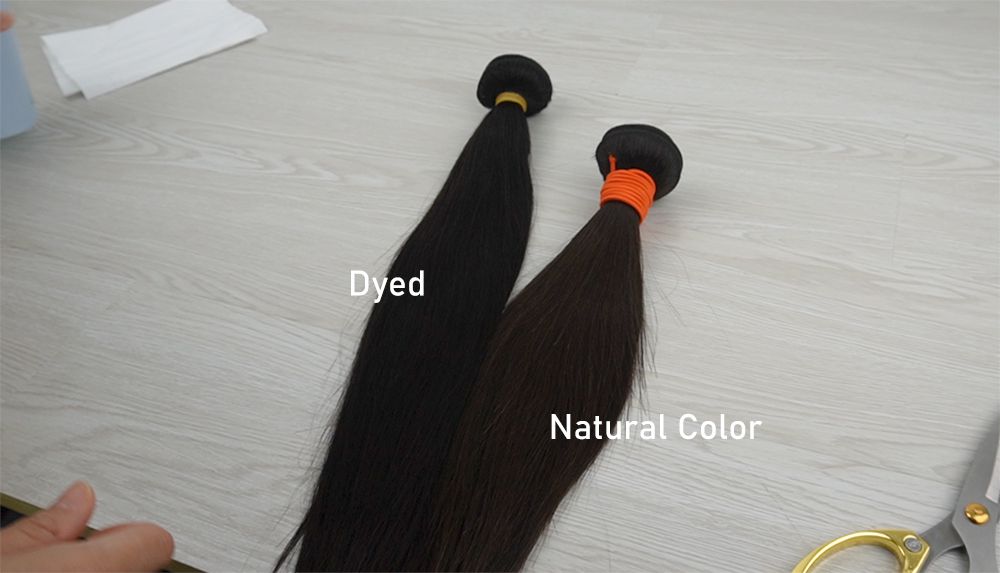Comparison of Colored Hair Bundle and Natural Hair Bundle