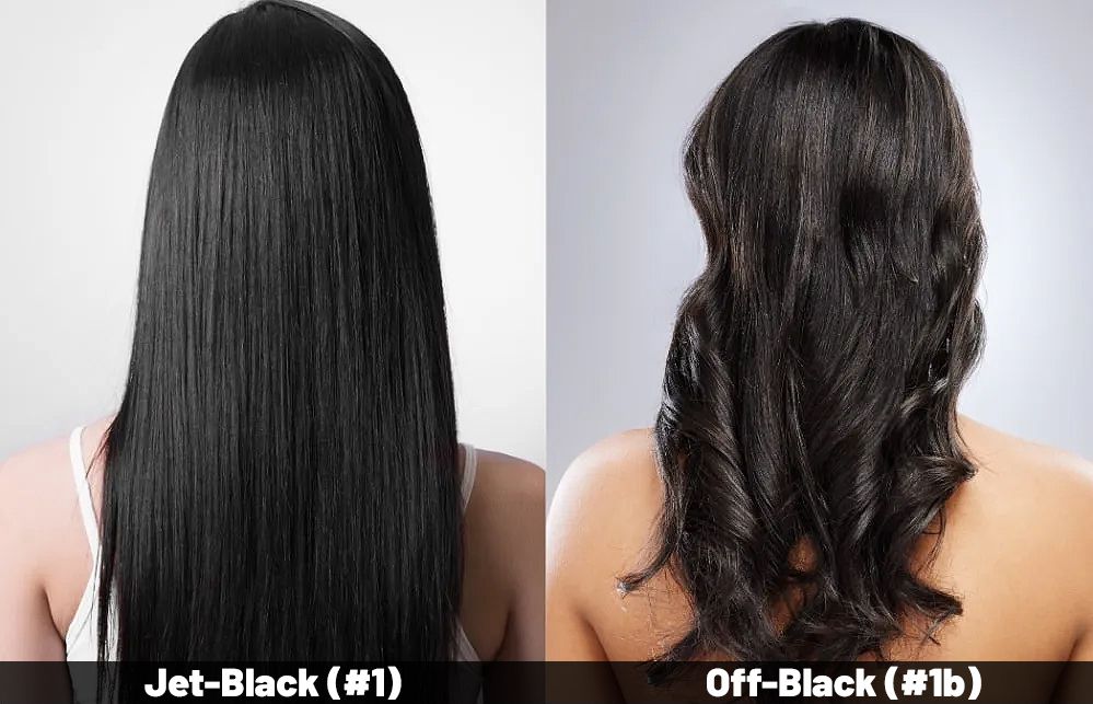 Comparison: Color 1 vs. Color 1B Hair