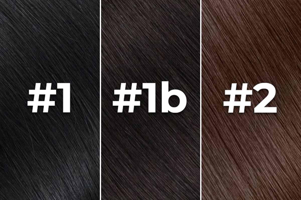 Comparison of natural color and 1B/1 hair