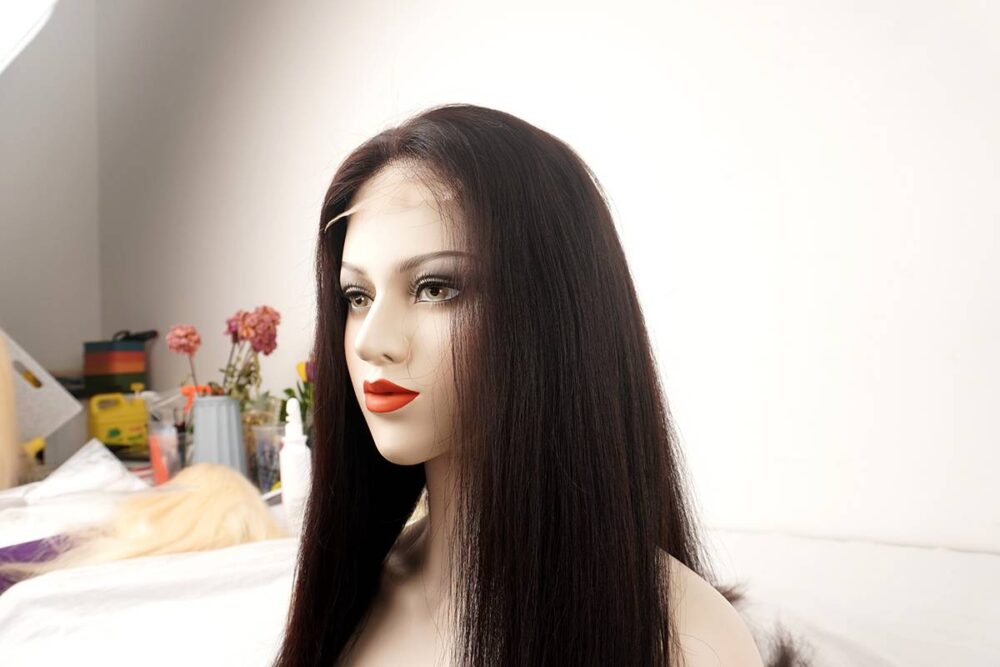 Transparent lace straight wig with 4x4 closure