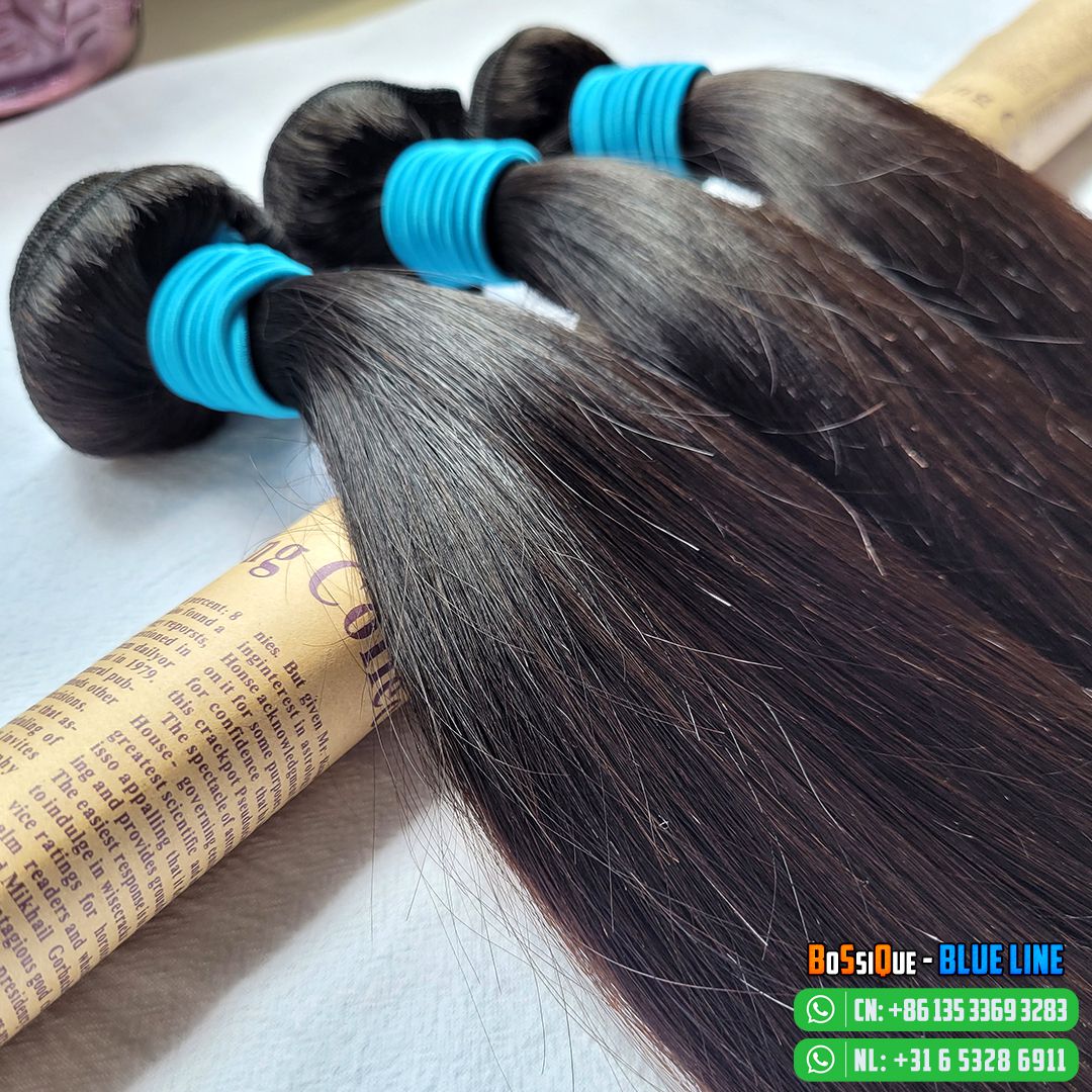 Image displaying hair bundles with a blue line