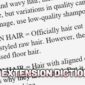 Hair Extension Dictionary