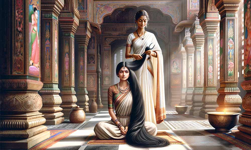 Indian girl donating her hair, showcasing ethical sourcing practices.