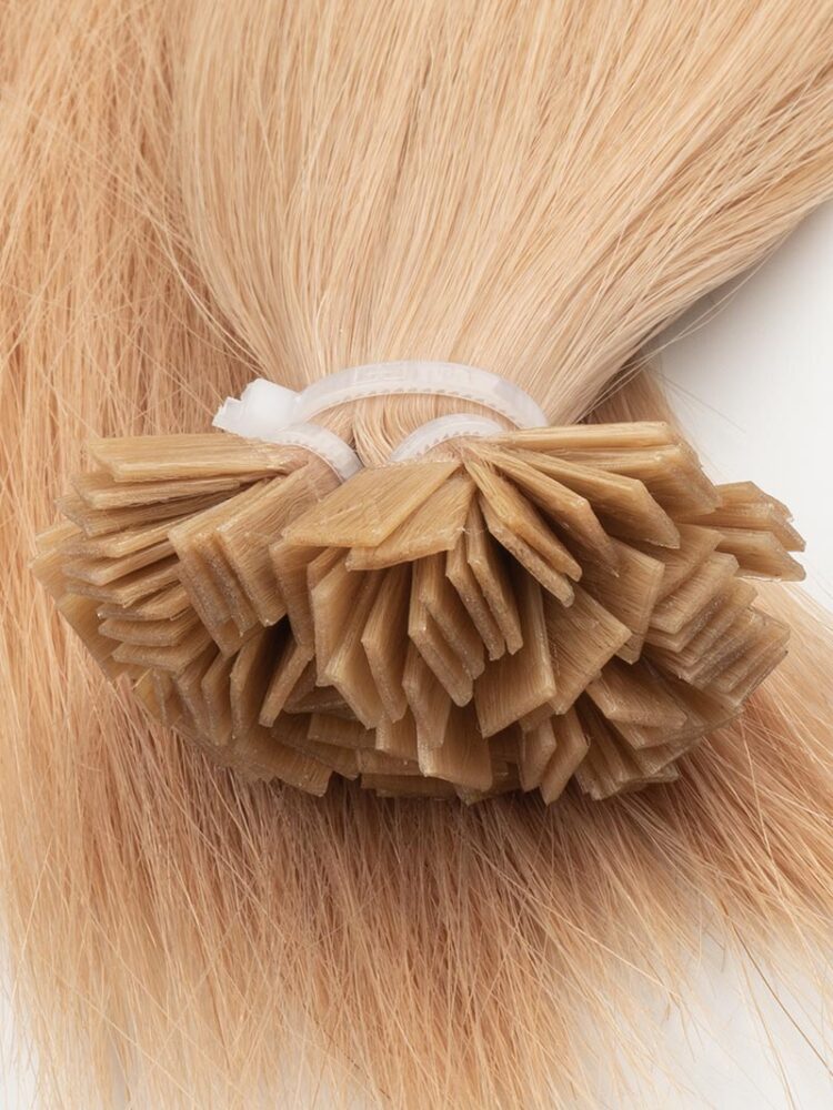 Close-up of Honey Blonde Flat-Tip (K-Tip) Hair Extensions