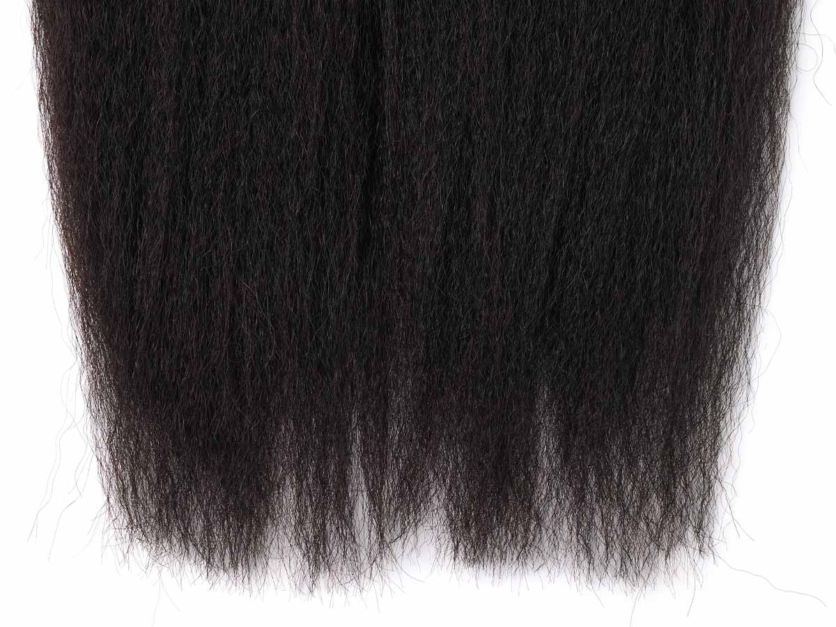 kinky straight tape-in hair extensions with full blunt ends for volume